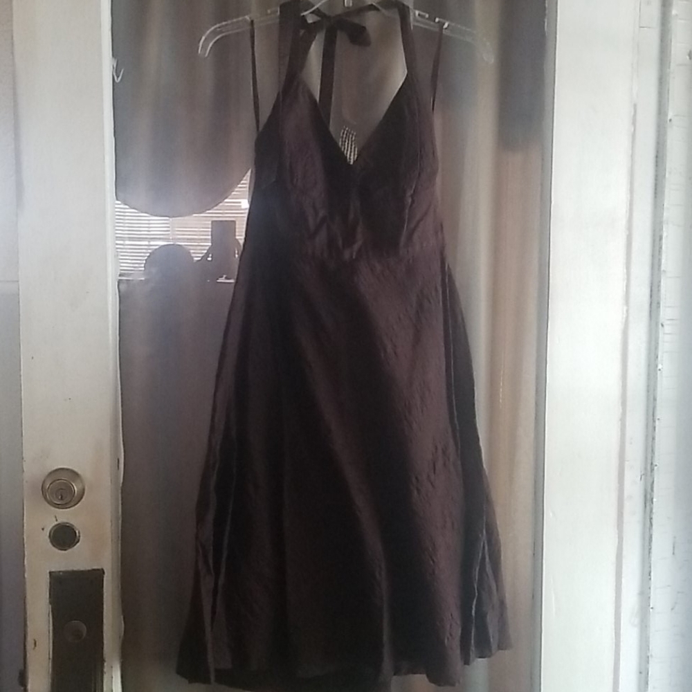J crew brown halter dress